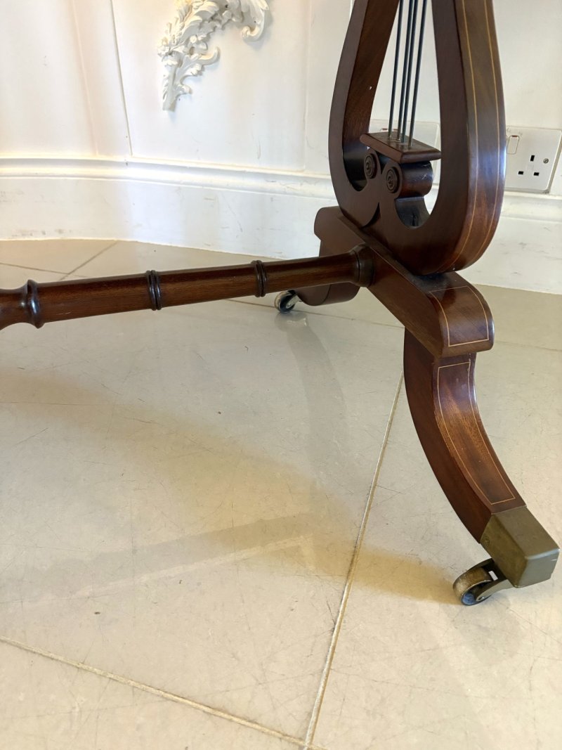 Fine Quality Antique Edwardian Figured Mahogany Free Standing Sofa/Side Table - Image 11